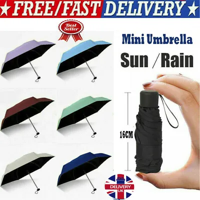 $24.90 • Buy Super Mini Pocket Compact Umbrella Sun Anti UV 5 Folding Rain Windproof Travel