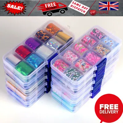 Nail Foils Transfer Sticker Art Manicure Mixed Diy Nails Wraps Decal Glitter • $0.99