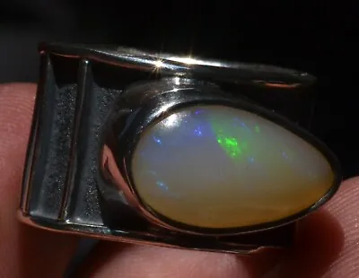 SPARKLING FIRE OPAL TAXCO 925 STERLING SILVER RING Sz8.5 MEXICAN JEWELRY ~ Video • $84.99
