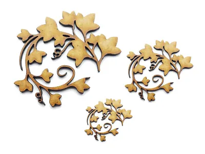 Wooden Mdf Branch Floral Shape Craft Ornament Laser Cut Embellishment • £3.17