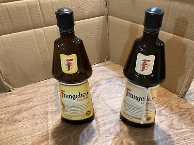 FRANGELICO Hazelnut Liqueur 2 Brown Glass FIGURAL Monk  Empty Bottles 1 Liter • $14.99