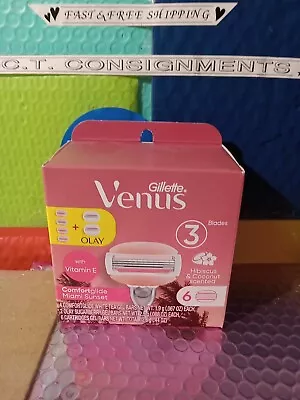 🆕️❗️Gillette Venus MIAMI SUNSET❗ Razor Blades 3 Blades 6 Cartridges W VITAMIN_E • $14.44