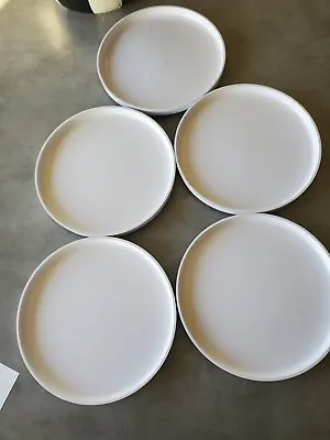 Vintage Heller Massimo Vignelli Rare Bright White Stackable Dinner Plates 9.75  • $44.99