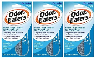 Odor Eaters Super Tuff Insoles 1 Pair Heavy Duty Work Wear Insoles (Pack Of 3) • £14.99