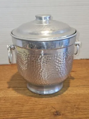 Vtg MCM Hammered Aluminum Ice Bucket Ray BT - 150 Made In Italy • $18