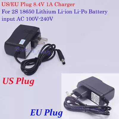 8.4V 1A AC/DC Charger Adapter Plug For 2S 18650 Li-ion LiPo Lithium Battery Pack • $4.98