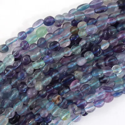 6mm - 8mm Natural Rainbow Fluorite Pebble Nugget Beads 15.5  Strand • $5.49