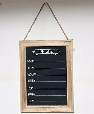 £12.95 • Buy Chalk Board Week Days Meal Menu Planner Events Notes Kitchen Organiser Plaque