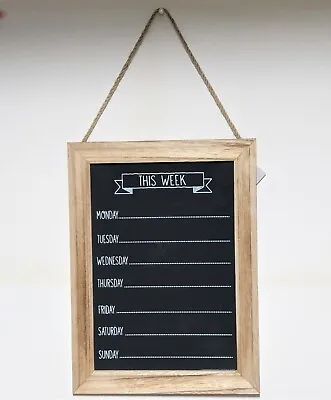 Chalk Board Week Days Meal Menu Planner Events Notes Kitchen Organiser Plaque • £12.95