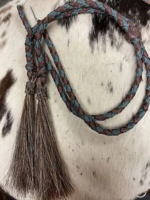 Usa Braided  Leather Chin Deerskin Stampede Wind Strings Hat Tie Horsehair Horse • $75