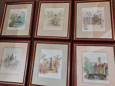 £25 • Buy City Print Mads Stage Danish Artist Framed Mounted London Bruges Vienna Landmark