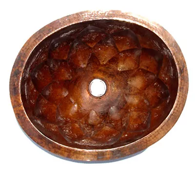 Mexican Copper Bathroom Sink Hand Hammered Oval Drop In  012 • $135.99