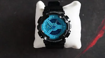 G Shock GA-110B Black Blue 5146 Timer Dual Time GMT Alarm Chrono CASIO • $124.41
