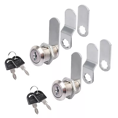 2 Pack 25mm 1  Cylinder Cam Locks With Keys Secure Camper Cabinet Cam Lock Set • $7.99