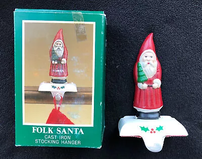 Midwest Cannon Falls Folk Santa Cast Iron Stocking Holder Hanger Christmas W Box • $13.50