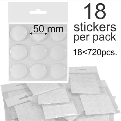 50mm 2  Inch Clear Epoxy Resin Dome Stickers Self Adhesive Bottle Caps Cabochon • $7.15