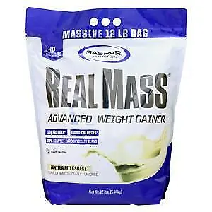 Gaspari Nutrition Real Mass Advanced Weight Gainer Vanilla Milkshake 12 Lbs • $47.43