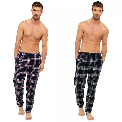 Mens Checked Fleece Louge Pants PJ Nightwear Pyjama Bottoms Lounge Sleepwear • £11.89