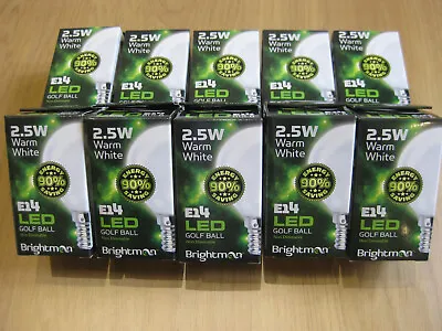 10 X 2.5w E14 LED Golf Ball Bulb Non Dimmable Warm White20 Lumen20000 Hours • £5