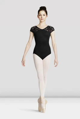£32 • Buy Mirella By Bloch Ladies Cap Sleeved Leotard Peacock Plume Lace Mesh M5049 Black