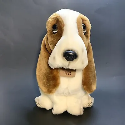 Hush Puppies 10” Vintage Plush Brown & White Basset Hound Born 1958 Tag • $20.89