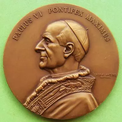 Religious Pope Paul VI Vatican St. Peter's Basilica Holy Year BIG Bronze Medal! • $19.99