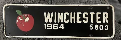 1964 Winchester Virginia  License Plate Topper Issue #5803 Nice Red Apple! • $24.99