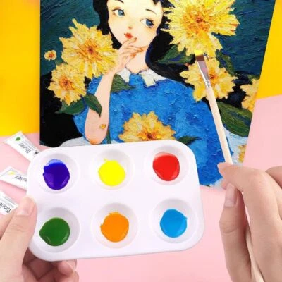 £5.97 • Buy 10Pcs Paint Tray Palette 6 Wells Rectangular Plastic Painting Pallet Holder DIY.
