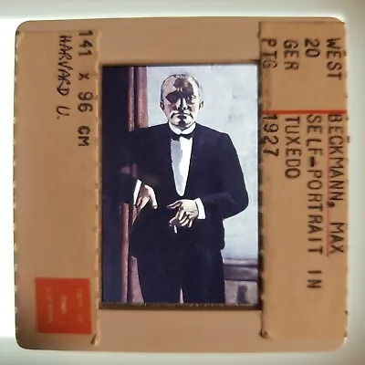 Max Beckmann Self-Portrait In Tuxedo 1927 Art 35mm Glass Slide • $20