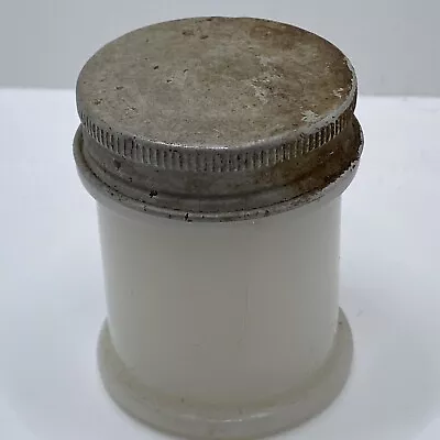Vintage Milk Glass Jar 2 Oz - Musterole Cleveland With Zinc Lid - 13 On Bottom • $15