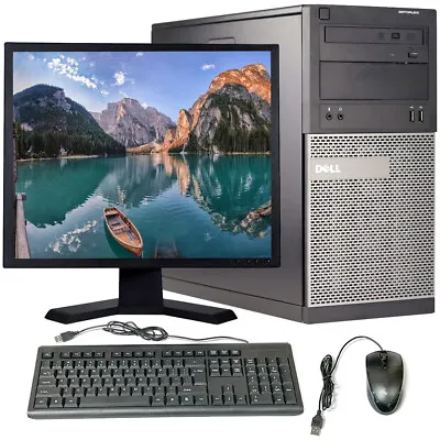 Dell Windows 10 Desktop Computer PC Intel I5 16GB RAM 128GB SSD 19  Monitor WiFi • $144.99