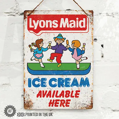 LYONS MAID Metal Wall Sign Pub Bar Kitchen Home Ice Cream Cafe Shop Beach Retro  • £9.52
