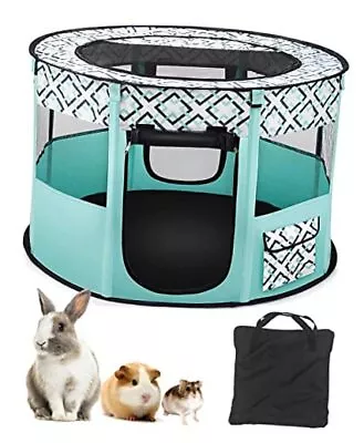  Rabbit Playpen With Zippered Top Portable Small Pet Cage Tent Green + Small • $40.99