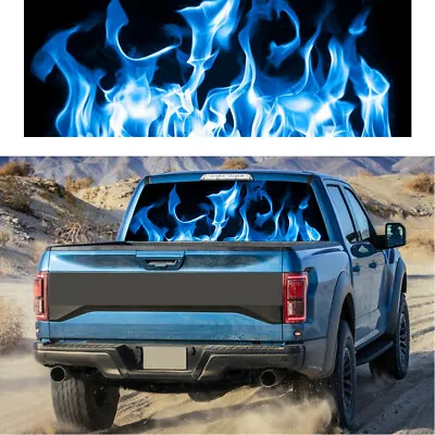 Burning Blue Flame Graphics Rear Windshield Decal Sticker For Car Pickup Truck  • $20.60