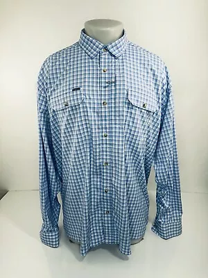 PONCHO - Vented Check Plaid XXL Fishing Shirt - EXCELLENT • $79.11