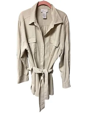£39.28 • Buy Robert Stevens Khaki Safari Button Up Shirt Linen Blend Size X Large