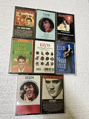 Elvis Presley Cassette Tape Lot 8 Nashville Walk Alone Golden Record Blue Suede • $16.99