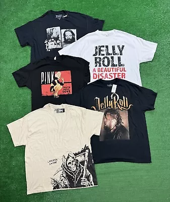 Lot Of 5 Rock N Roll Band Concert Tour T-Shirt Tees Men's Size XL Rock Music • $7.50