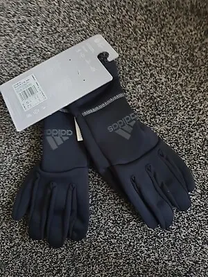 ADIDAS Mens Cold Rdy Ready Gloves C.R. 300 Black M Medium Primegreen Touchscreen • £24.99