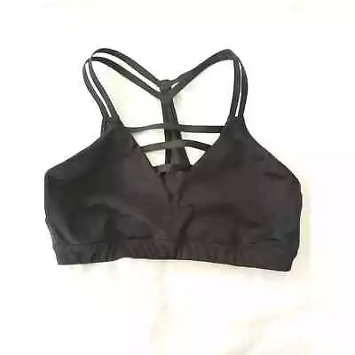 Victoria's Secret Victoria Sport Women's Mesh Sports Bra Black Strappy Small • $12