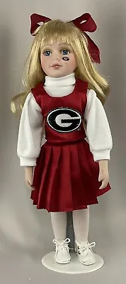 Vintage University Of Georiga UGA Bulldogs Cheerleader Collegiate Porcelain Doll • $50