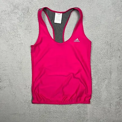 Adidas Activewear Top T-shirt Women XS Extra Small Sleeveless Pink Polyester • $15.68
