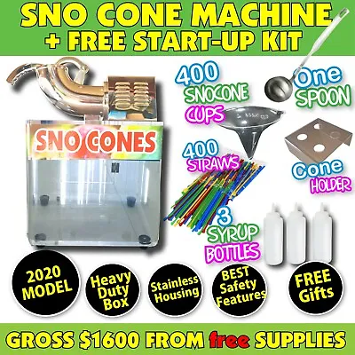 Snow Cone Machine Shaved Ice Commercial - Sno & Fairy Floss Users ICE SHAVER  • $783