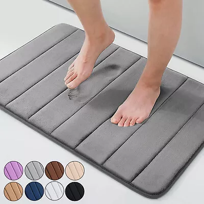 Non Slip Memory Foam Bath Mat Ultra Soft Bathroom Mat Extra Water Absorbent Mats • £7.99