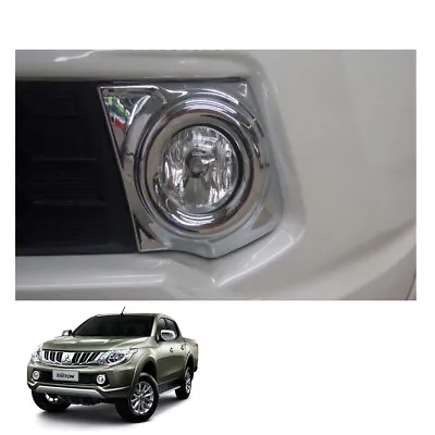 Mitsubishi Pickup L200 Triton 2015 2016 17 Fit Fog Lamp Light Cover Chrome Trim • $31.93