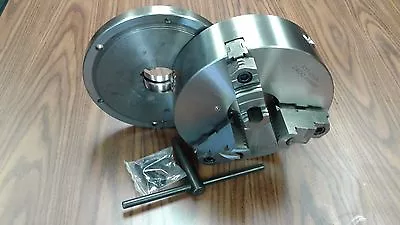 10  3-JAW SELF-CENTERING LATHE CHUCK Top&bottom Jaws W. L00 Back Adapter Plate • $279