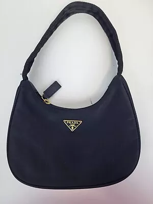 Prada Mini Hobo Black Nylon Shoulder Bag • $450