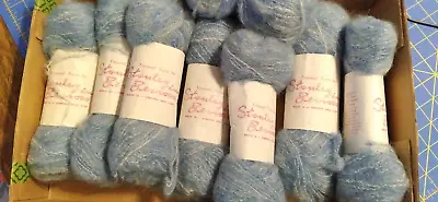 STANLEY BERROCO Irish Wool & Viscose Knitting Yarn 8 Skeins X 2 Oz= 16 Oz Blue • $30.96