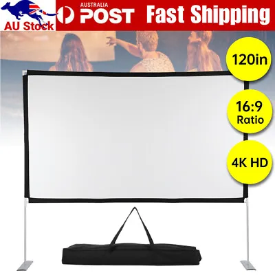 $73.88 • Buy 120in Projector Screen With Stand Outdoor Indoor Movie Projection Cinema 16:9