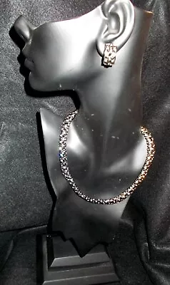 Gorgeous St. John  Black Ice  Articulated Choker And Earring Suite • $259